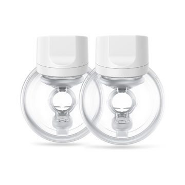 Momcozy Wearable Electric Breast Pump – Portable, Wireless, Adjustable Suction, Soft DoubleFit Flanges, Smart Display (24mm, 2-Pack, Light White)