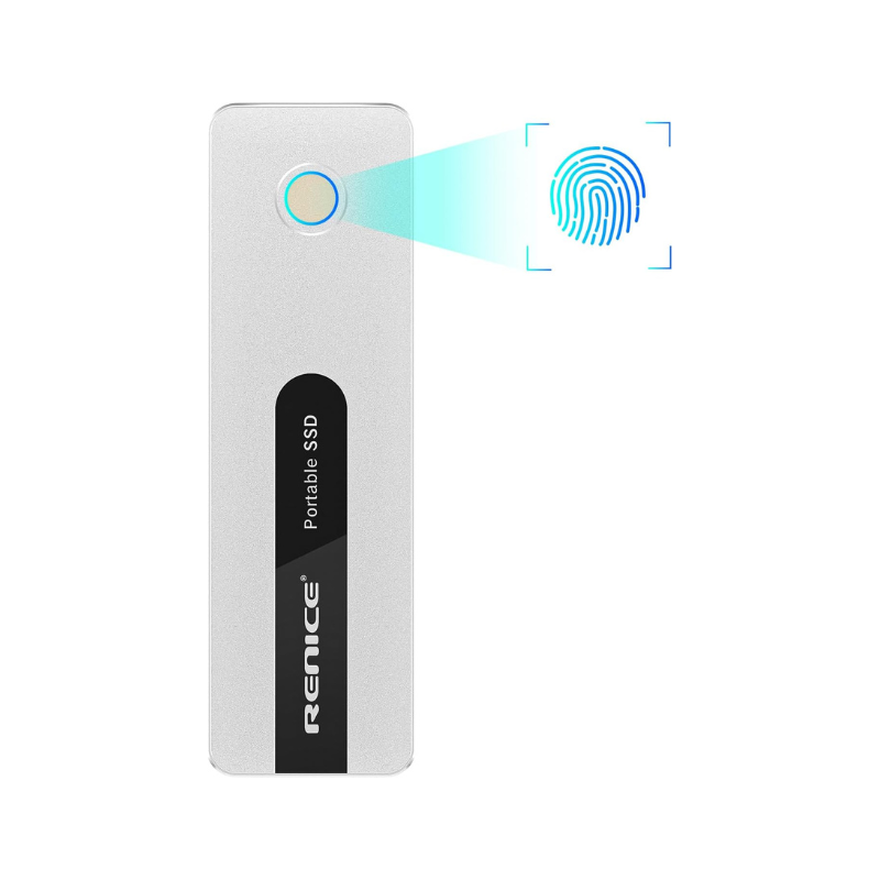 RENICE 512GB External SSD-Up to 1000MB/s,USB 3.2 Gen2 External Solid State Drive -Fingerprint encryption Portable SSD-for Mac Android TabletSmartPhone