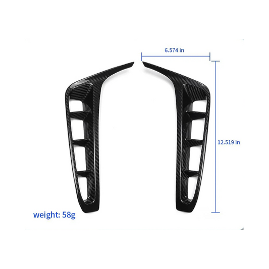 Dry Carbon Fiber Rear Bumper Air Vent Cover for Corvette C8 ZR1 Z06 E-Ray 2020-2025 - Glossy Carbon Finish