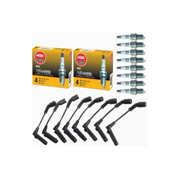 HIKARU PARTS Wires Set & NGK Spark Plug Compatible with LS1 LS2 LS3 LS6 LS Chevy Chevrolet Silverado Tahoe Suburban GMC Sierra Cadillac 5.3 4.8 5.3 6.0 6.2 V8 for 9748UU 9748HH 9748RR 41-962 41-110