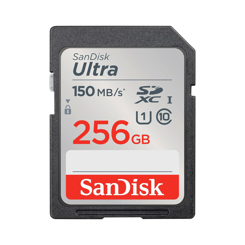 SanDisk 256GB Ultra SDXC UHS-I Memory Card - Up to 150MB/s, C10, U1, Full HD, SD Card - SDSDUNC-256G-GN6IN
