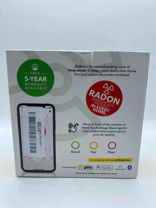 Airthings 2950 Wave Radon - Smart Radon Detector with Humidity & Temperature