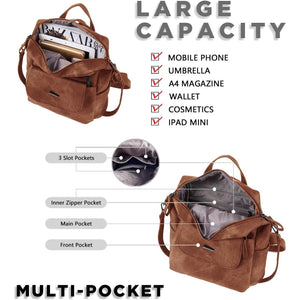 WYFJNX PU Leather Small Backpack Purse Women Brown 12x11" New — photo 1