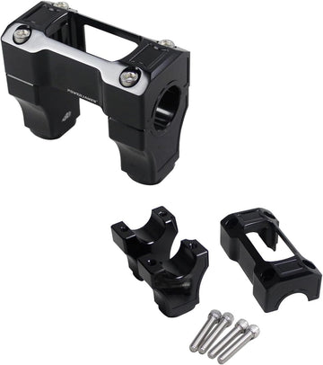 POWERJAMES Black 1.25" 1 1/4 inch Handlebar Risers with Instrument Gauge Cutout