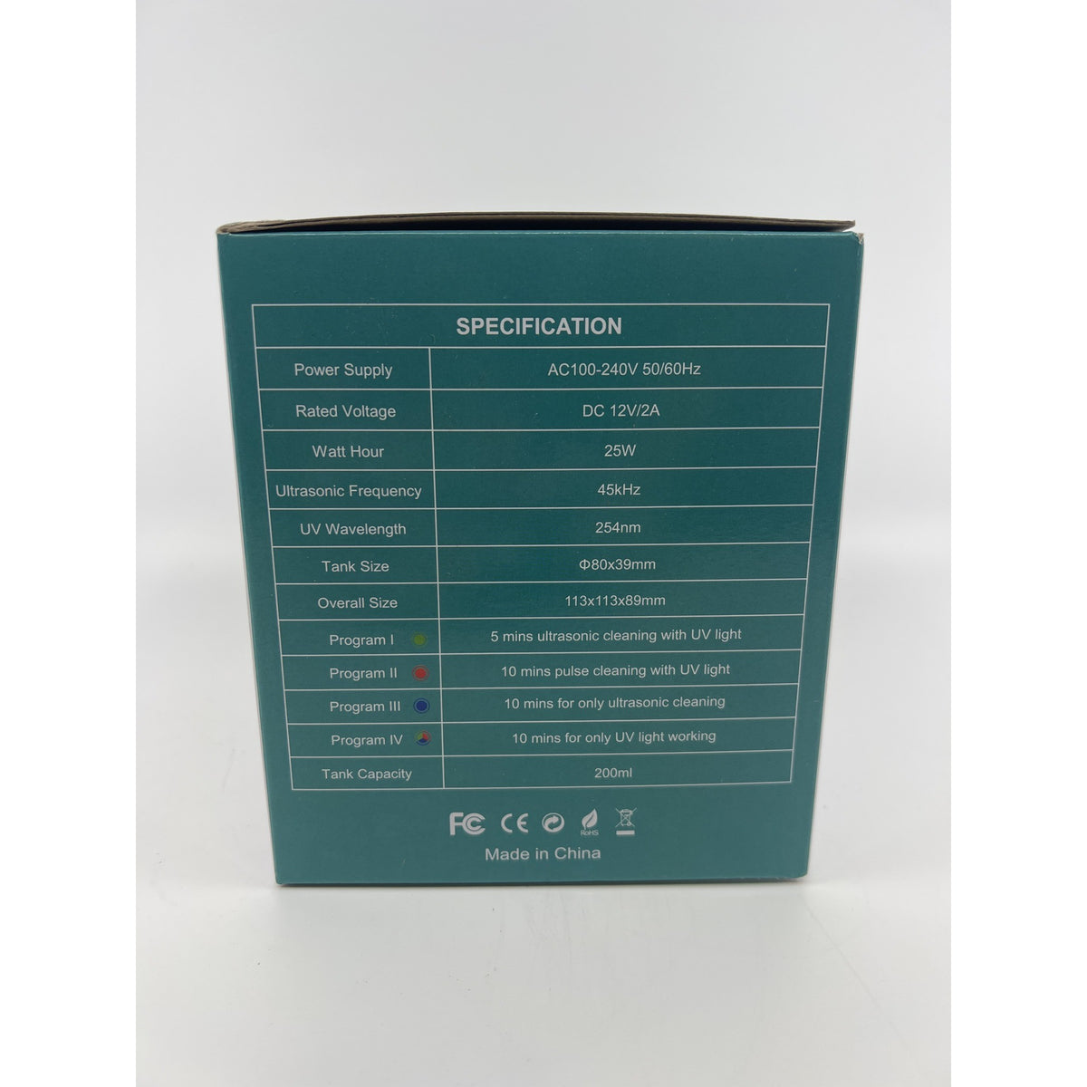 Wazhel UC132 Ultrasonic Retainer Cleaner 45kHz 200ml UV Open Box — photo 3
