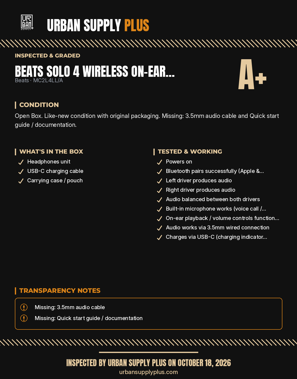 Diagnostic sheet