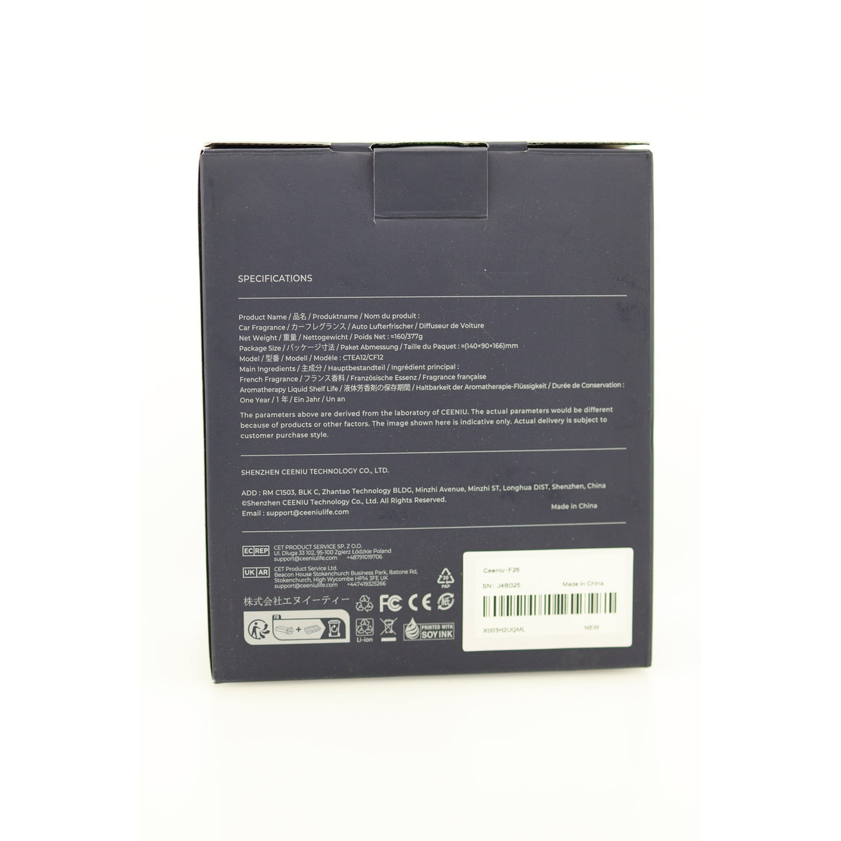 Ceeniu F26 Smart Car Air Freshener Ultrasonic Diffuser Black Used — photo 4