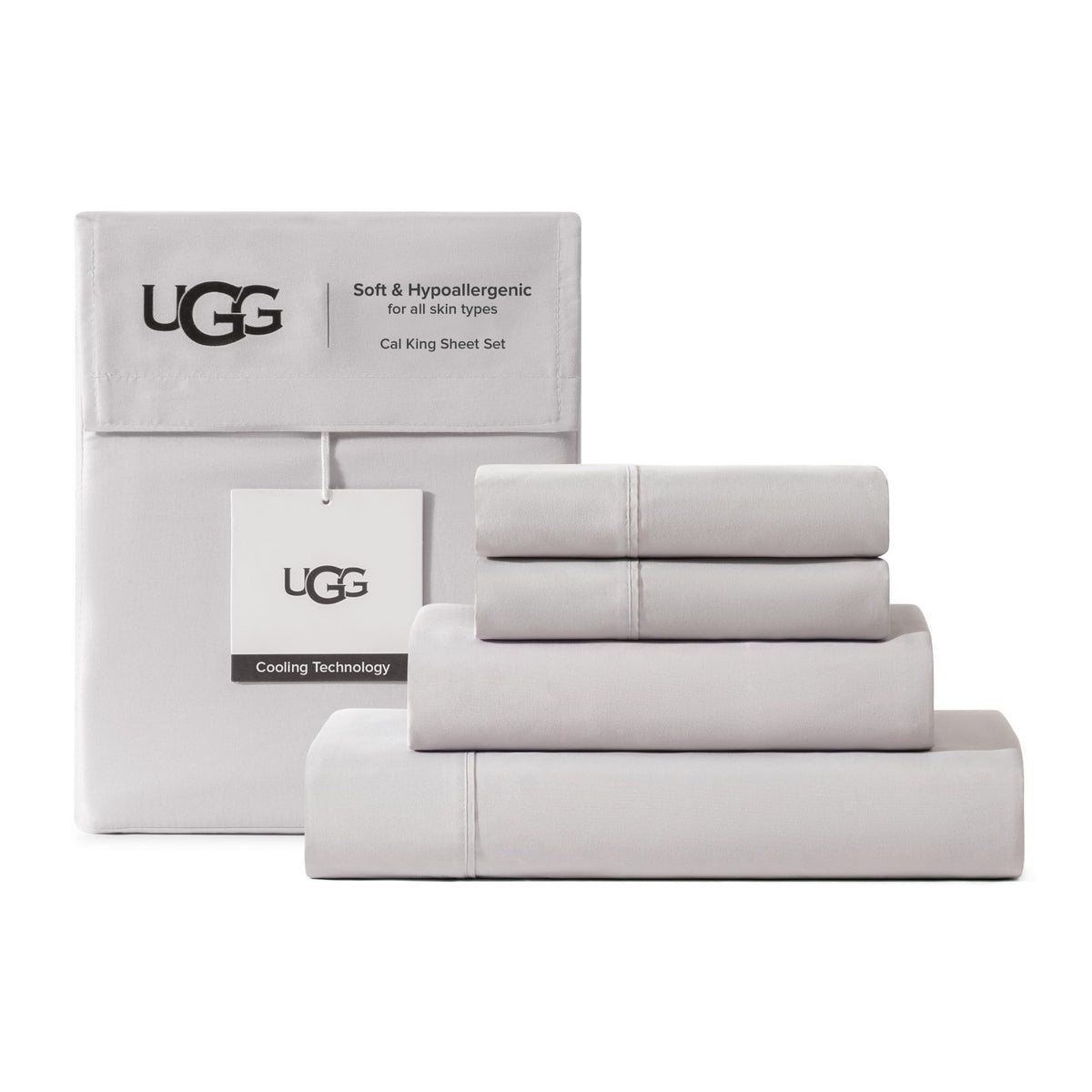 UGG Hedi Cal King Sheet Set 4-Piece Gray Factory Sealed — photo 4