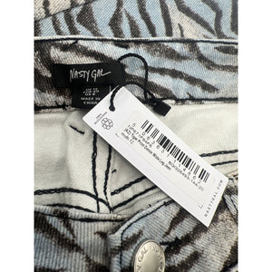 Nasty Gal Tiger Print Denim Wide Leg Jean Womens 8 New — photo 6