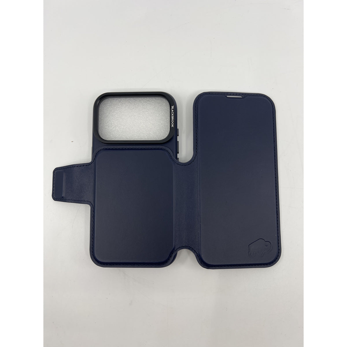 Blackbrook TMW Tudor Trifold Leather Wallet Case Deep Blue iPhone 17 Pro Max Ope — photo 5