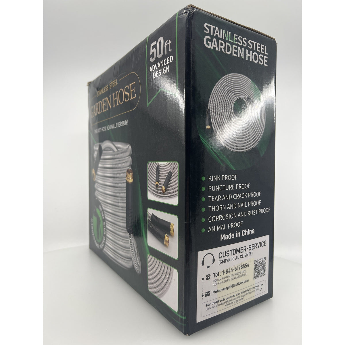 Kebose Stainless Steel Garden Hose 50ft with 10 Nozzles New — photo 5