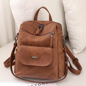 WYFJNX PU Leather Small Backpack Purse Women Brown 12x11" New — photo 4