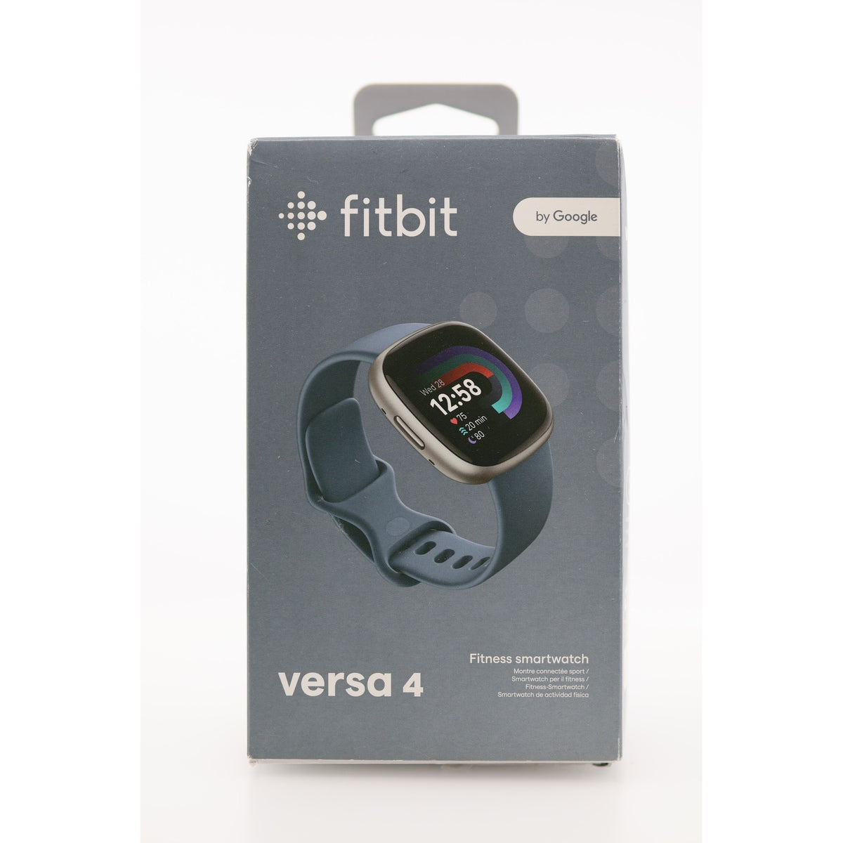 Fitbit Versa 4 Fitness Smartwatch Waterfall Blue/Platinum Open Box — photo 1
