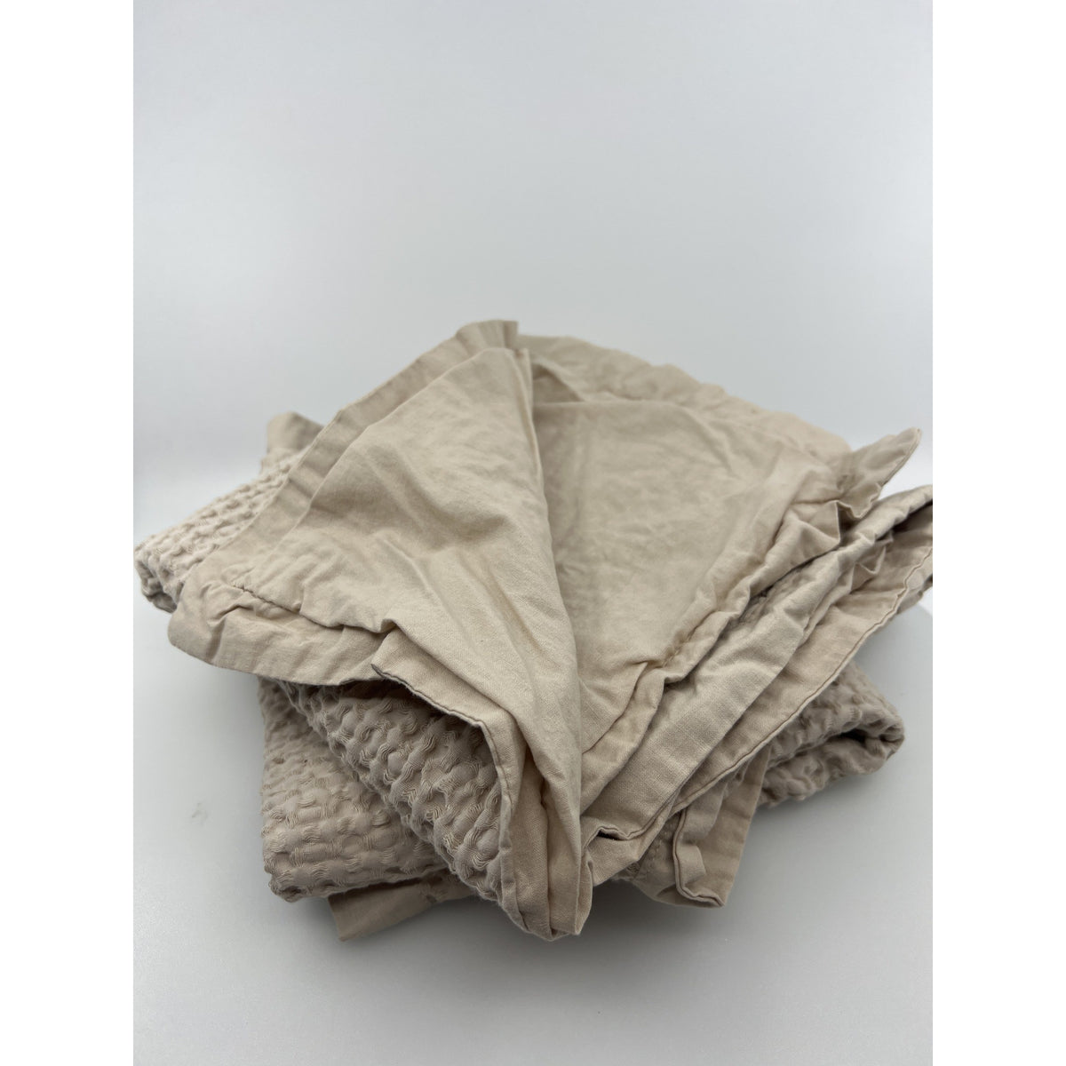 Bedsure Waffle Weave Cotton Duvet Cover Set Oversized King 120x98 Like New — photo 6