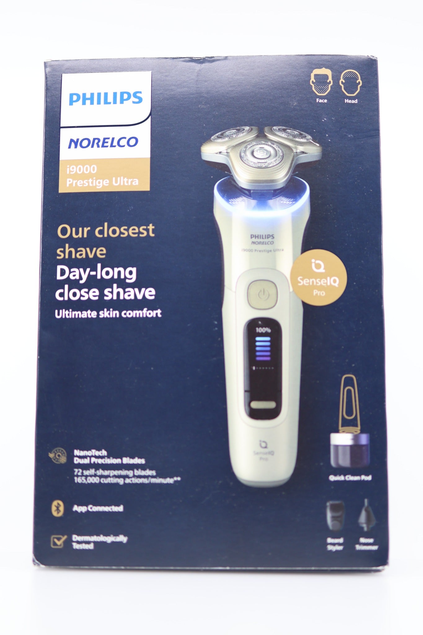 Philips Norelco i9000 Prestige Ultra shaver retail box front