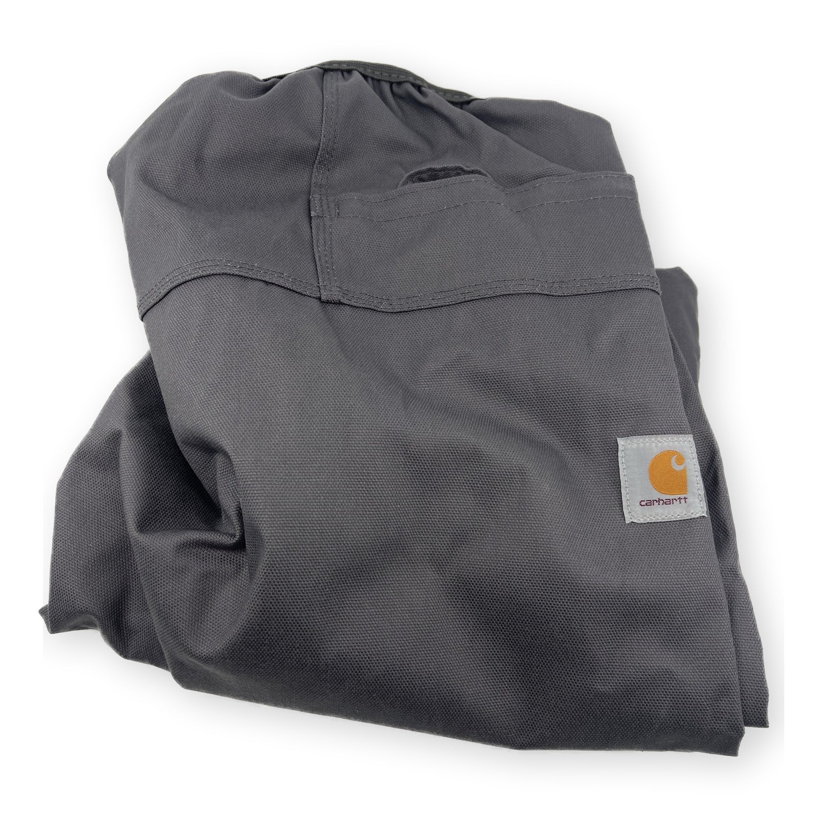Covercraft Carhartt SeatSaver gravel seat covers folded with Carhartt patch