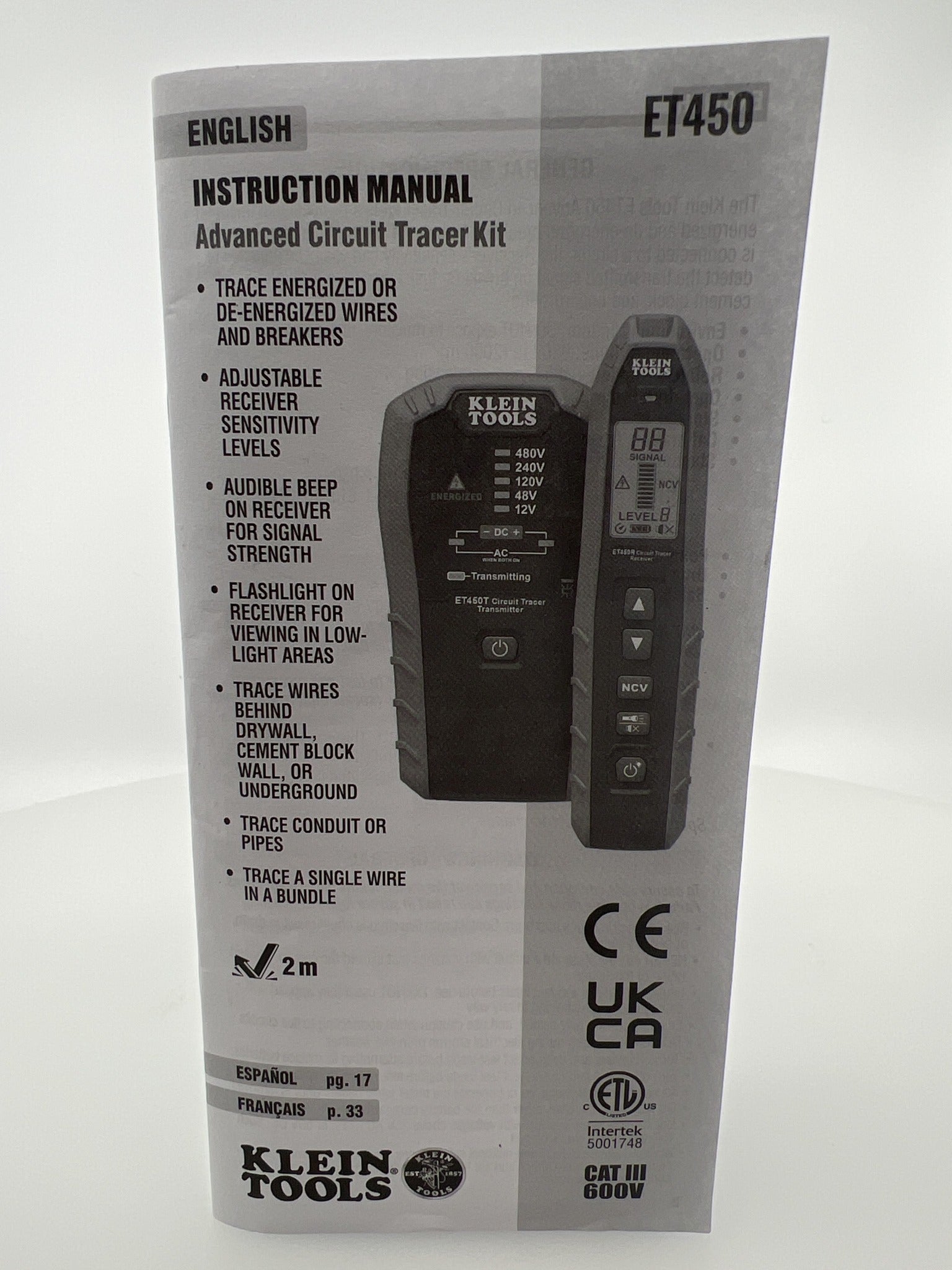 Klein Tools ET450 instruction manual Advanced Circuit Tracer Kit