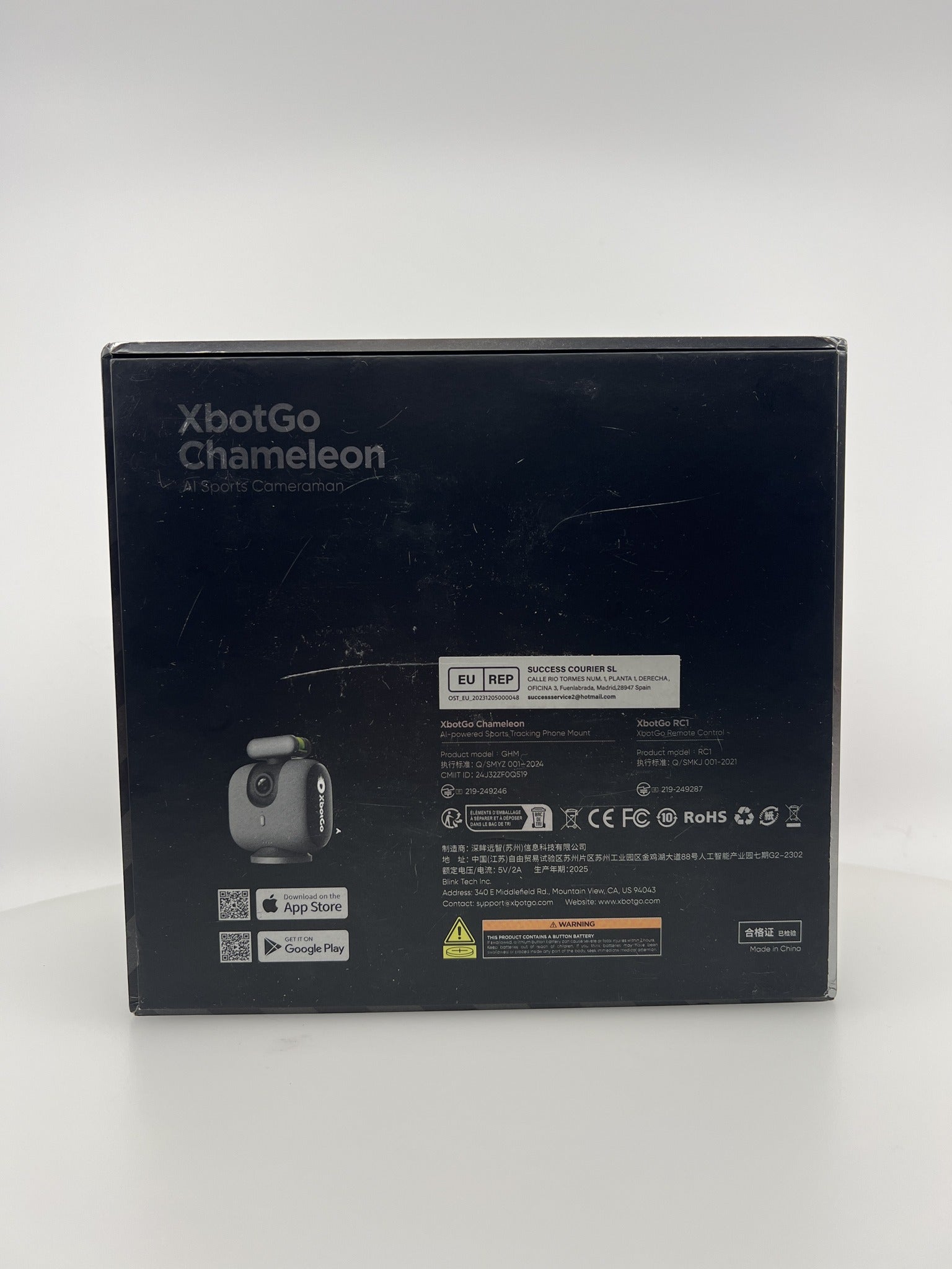 XbotGo Chameleon AI Sports Camera box side detail