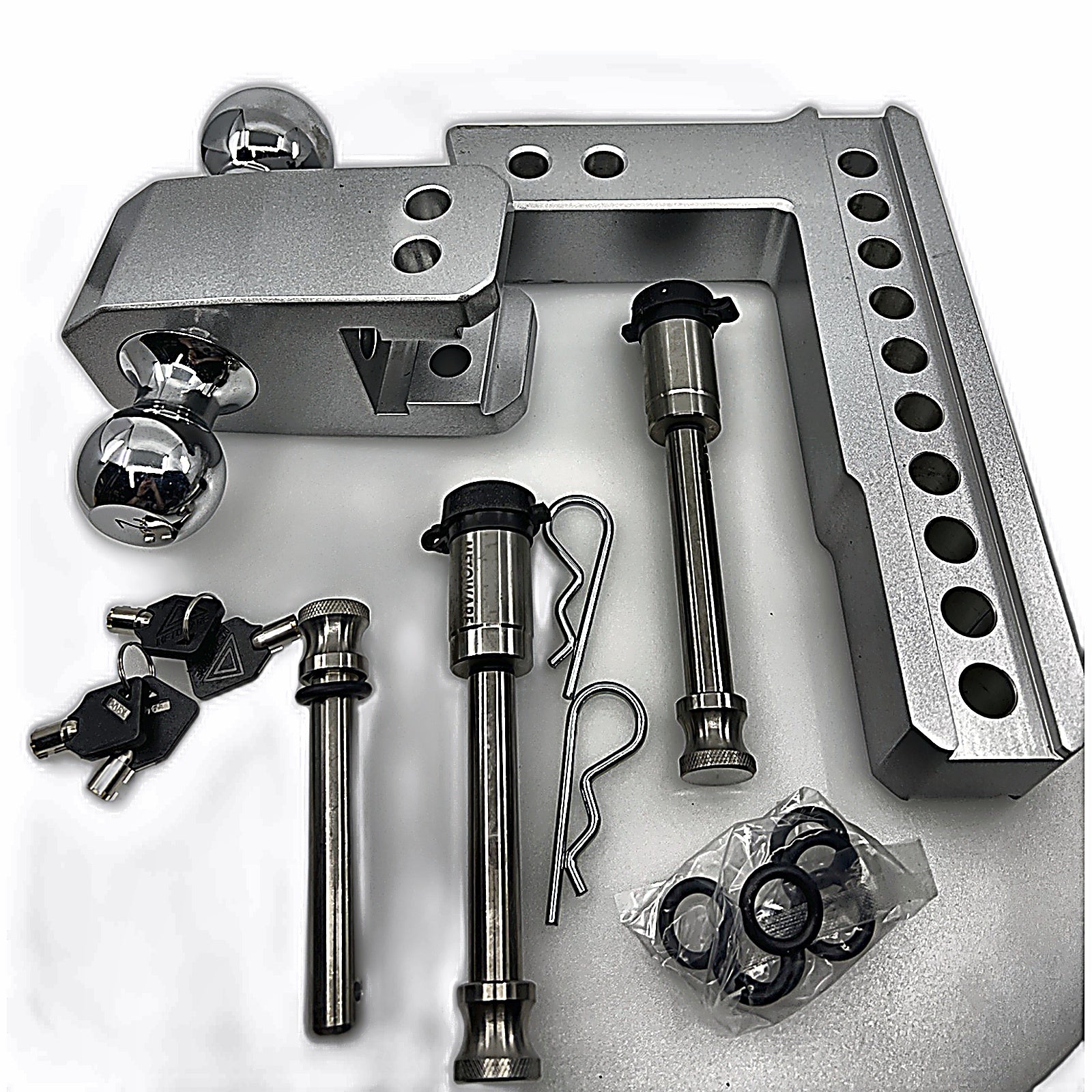 METOWARE adjustable drop hitch full set with locks and pins