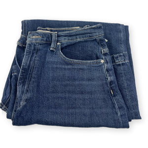Hudson James High Rise Wide Leg Jean folded front view