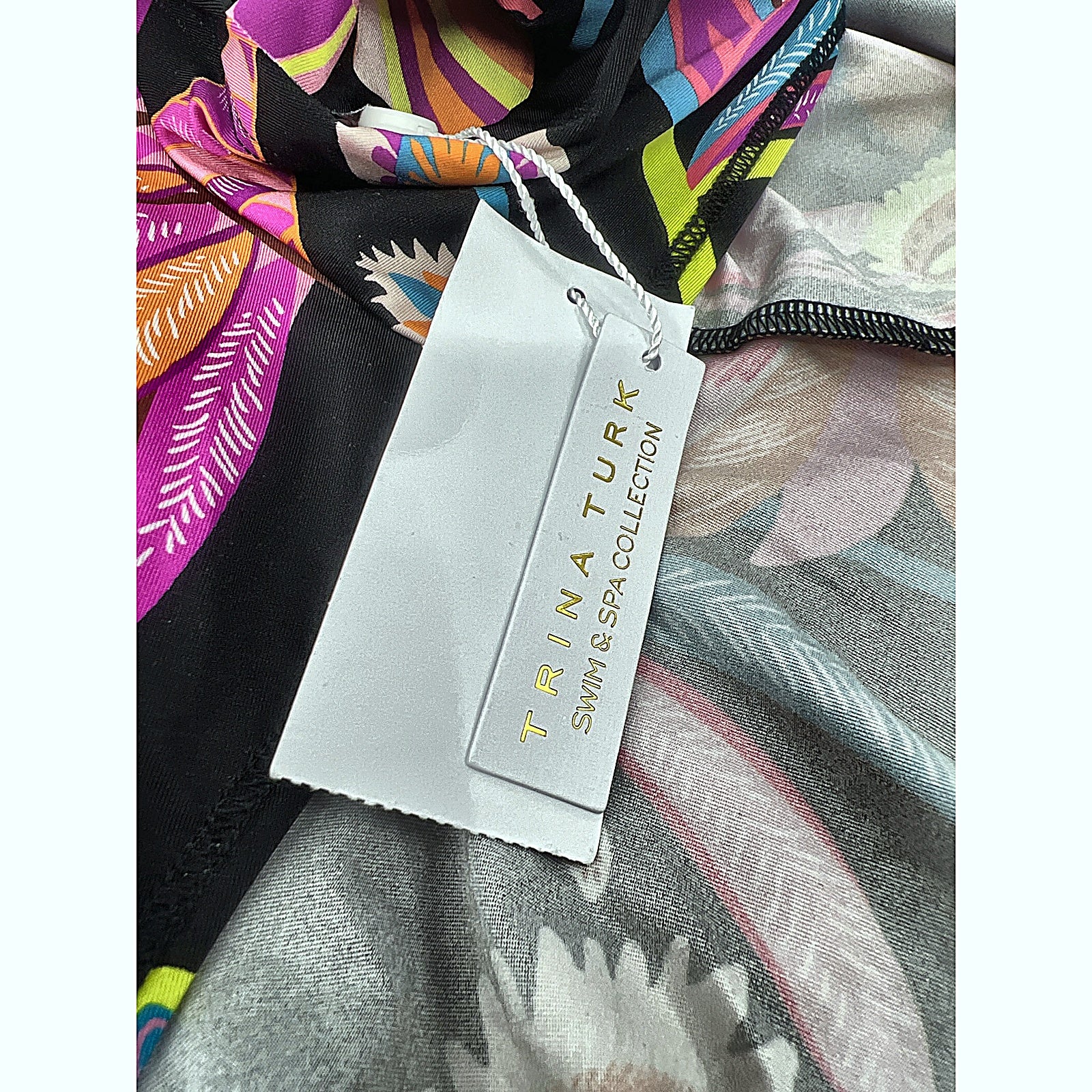 Trina Turk Luminary Swimsuit size 8 tag with removable cups