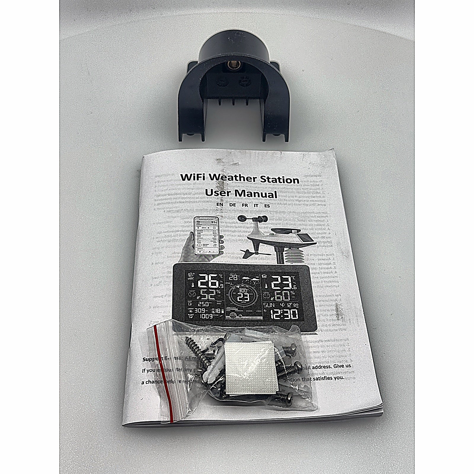 WiFi weather station mounting bracket manual and hardware