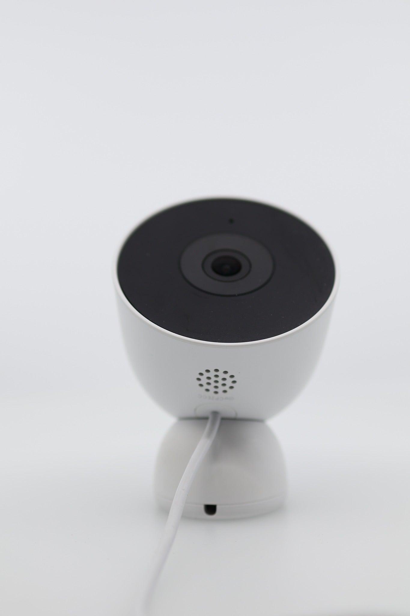 Google Nest Cam Outdoor Wired 2K camera front lens