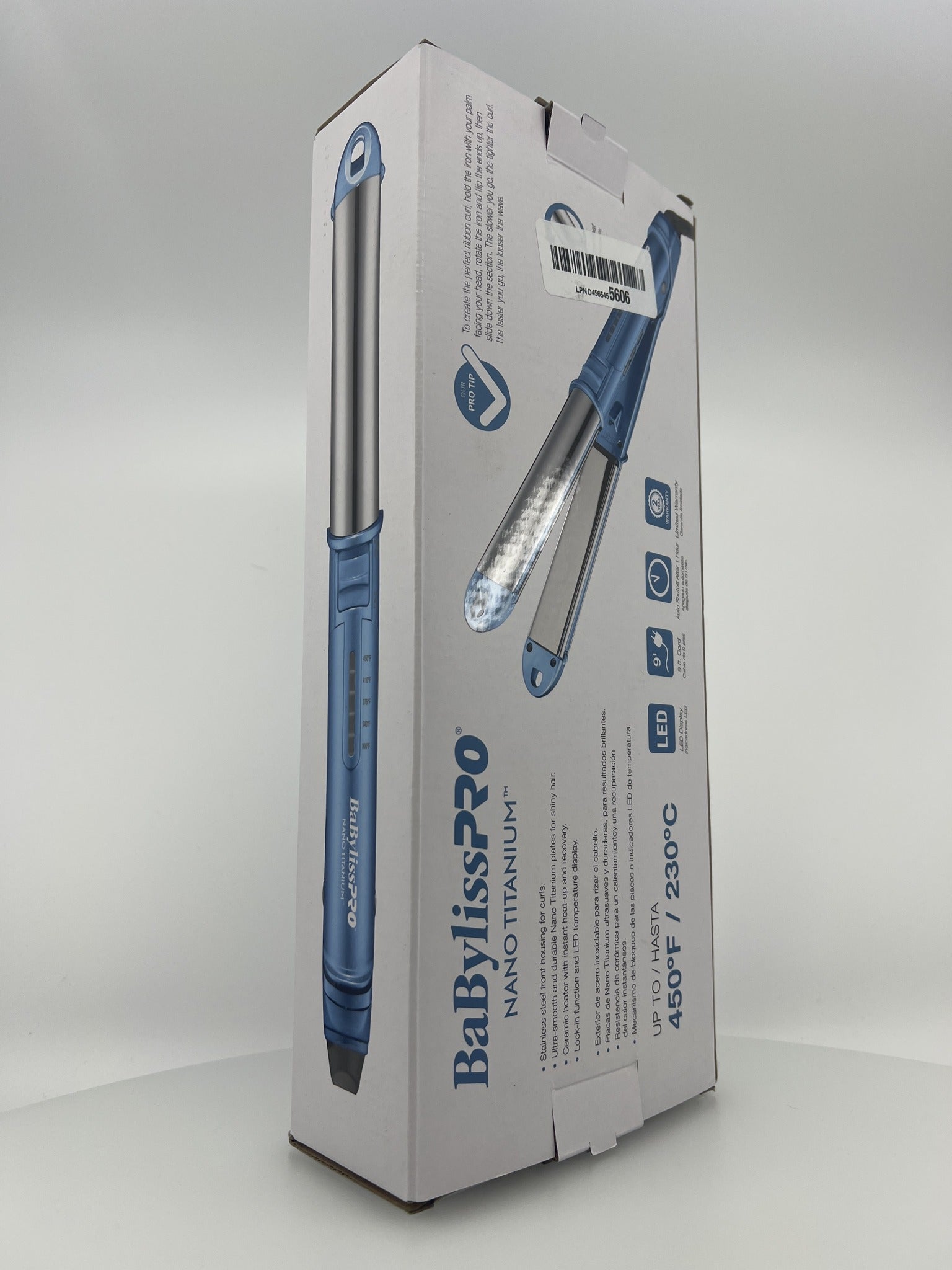 BaBylissPRO styling iron box back features