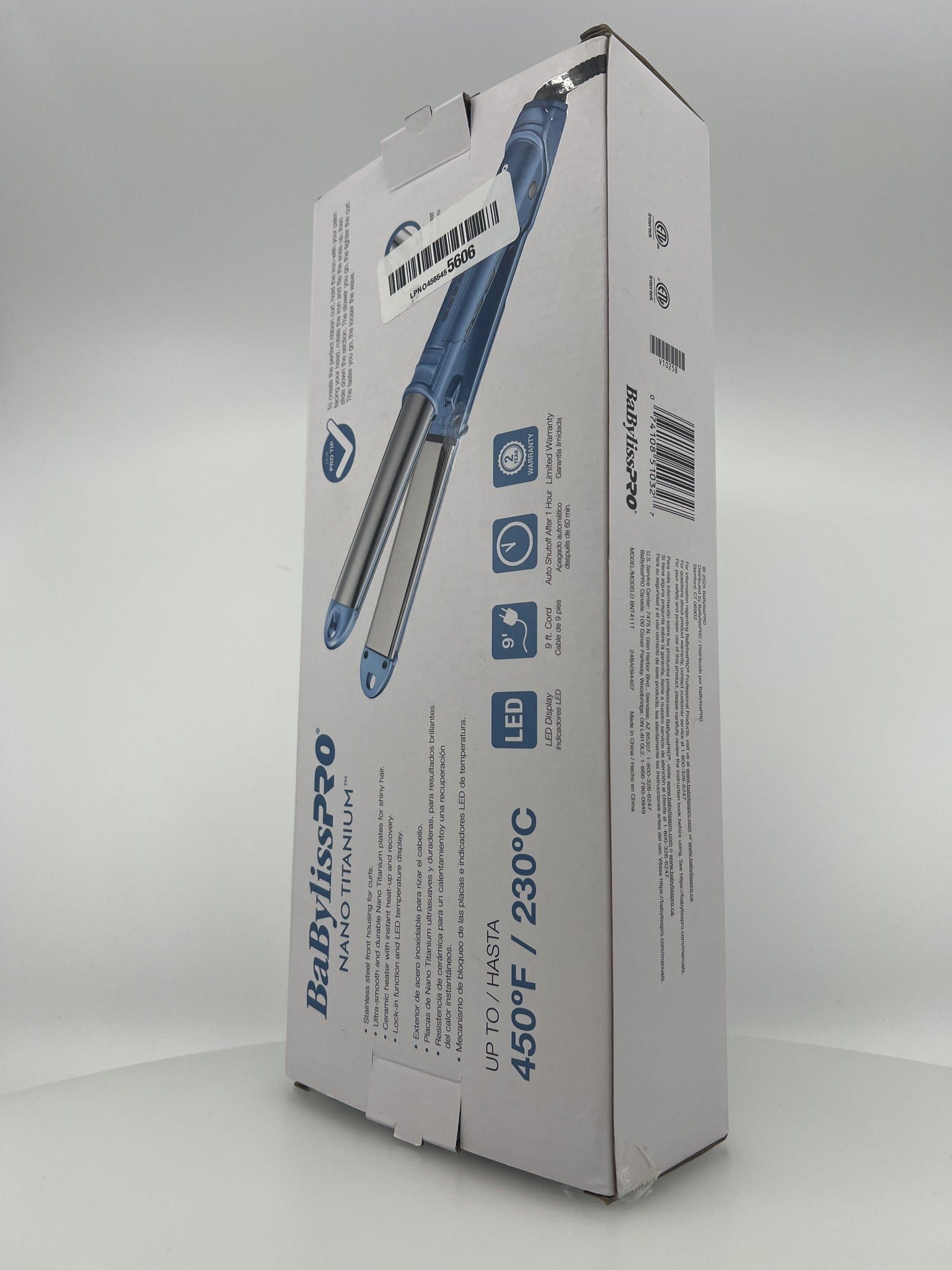 BaBylissPRO styling iron box second side