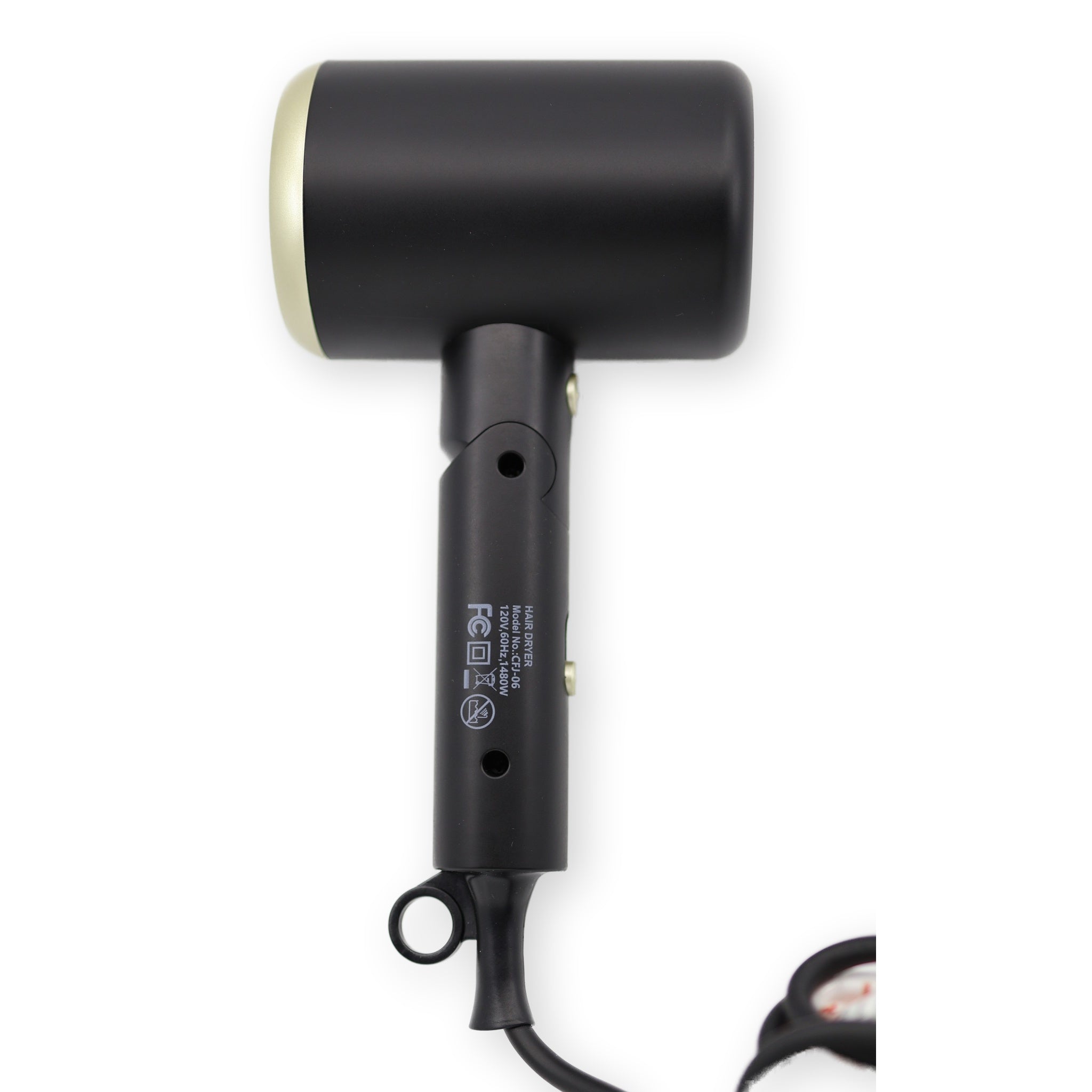 MESHEEN CFJ-06 ionic hair dryer unit side view with cord