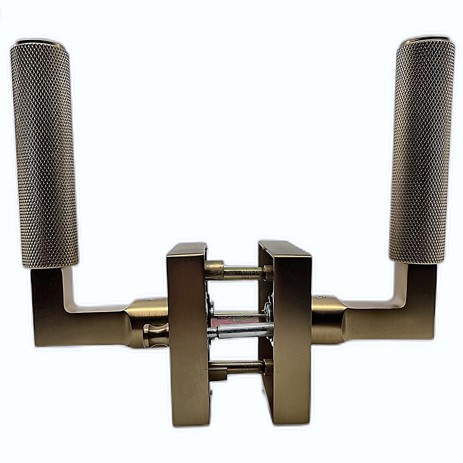 Asidrama Champagne Bronze Door Lever knurled grip and lock button detail