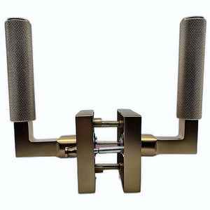 Asidrama Champagne Bronze Door Lever knurled grip and lock button detail
