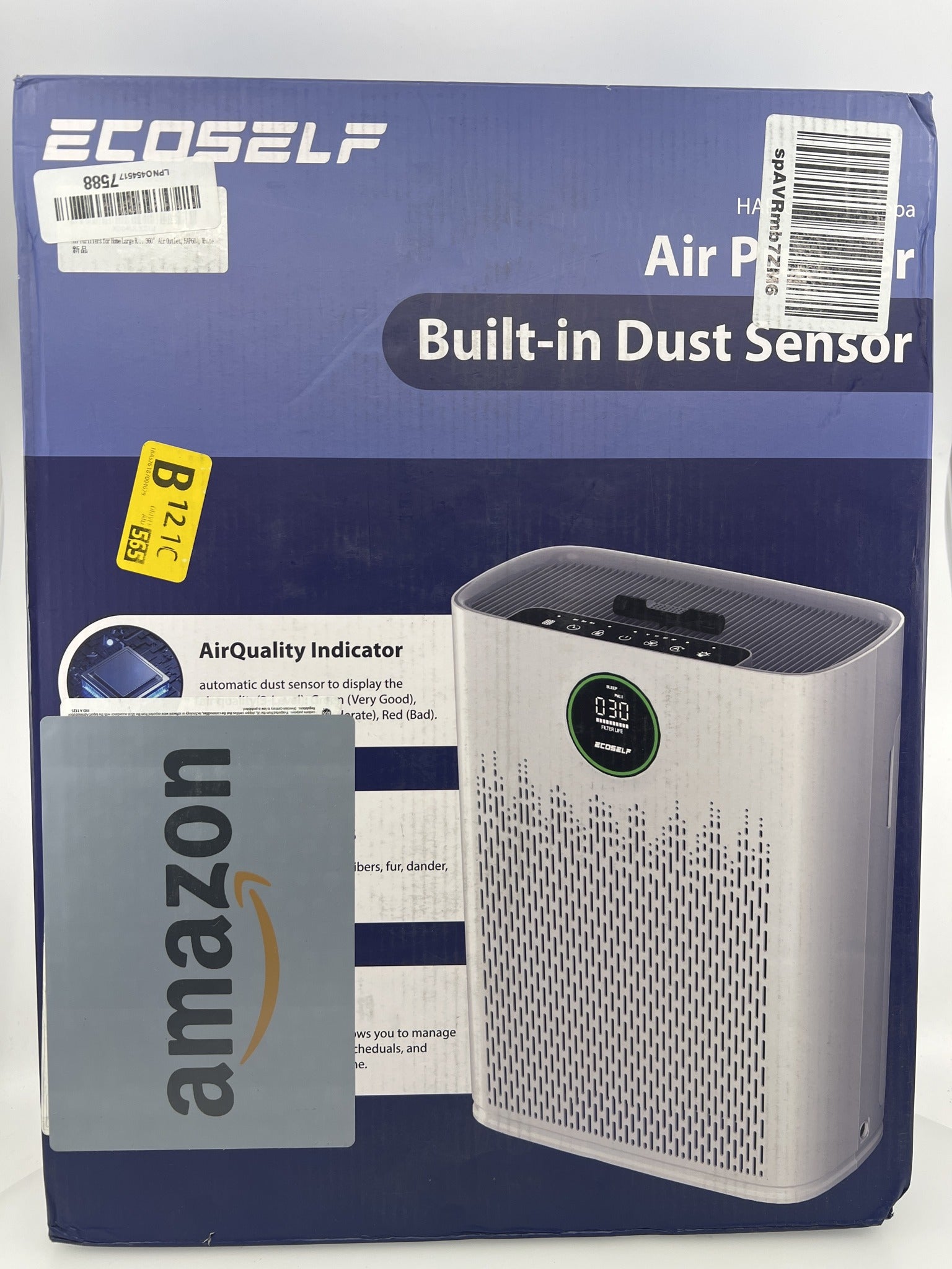 ECOSELF HAP-603 Air Purifier top control panel and air outlet