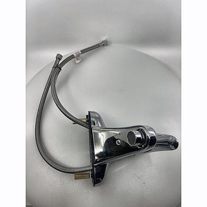 Zurn Z7440-XL chrome faucet with braided supply line angled view