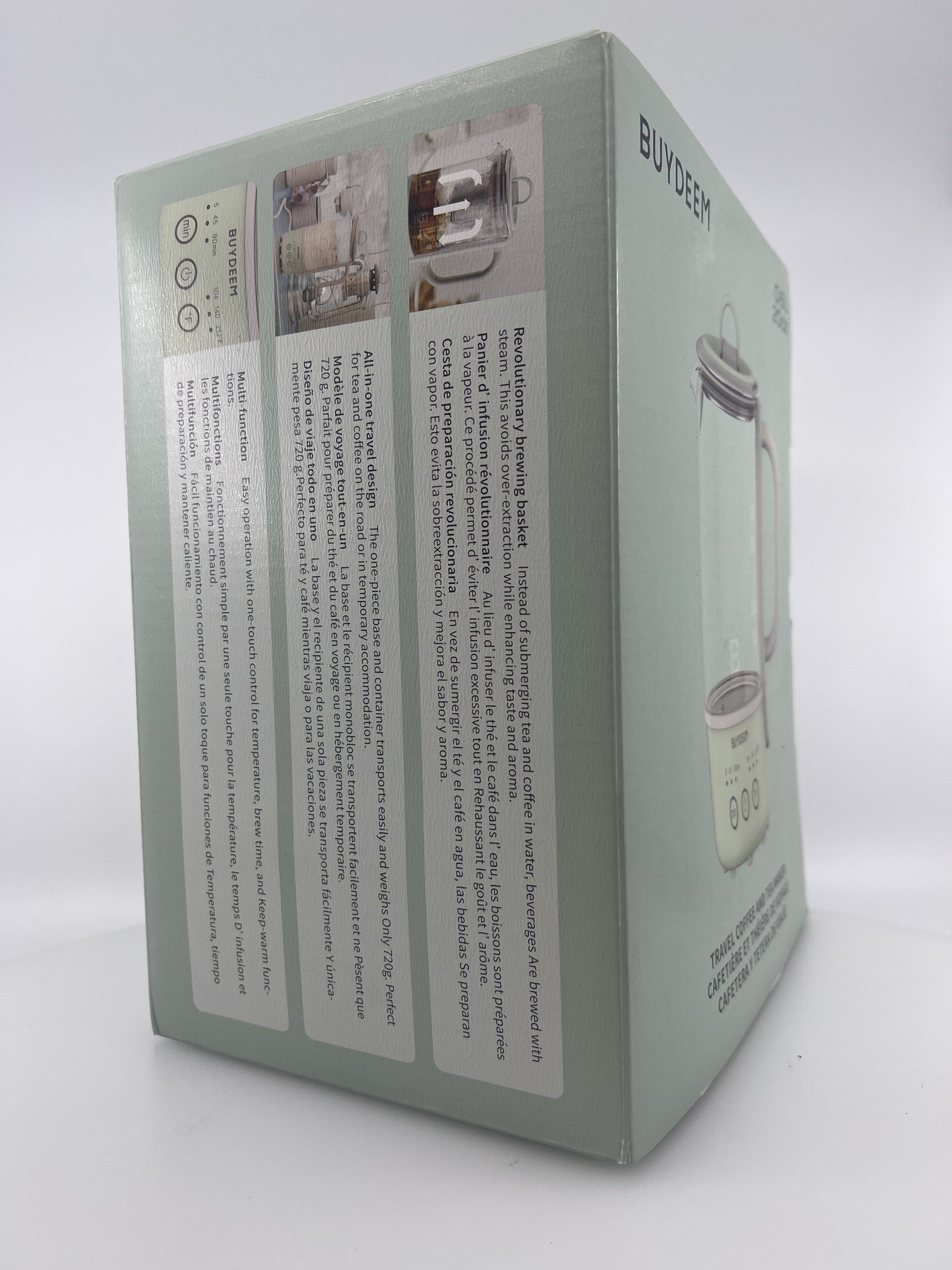 BUYDEEM K313 Travel Kettle box side features