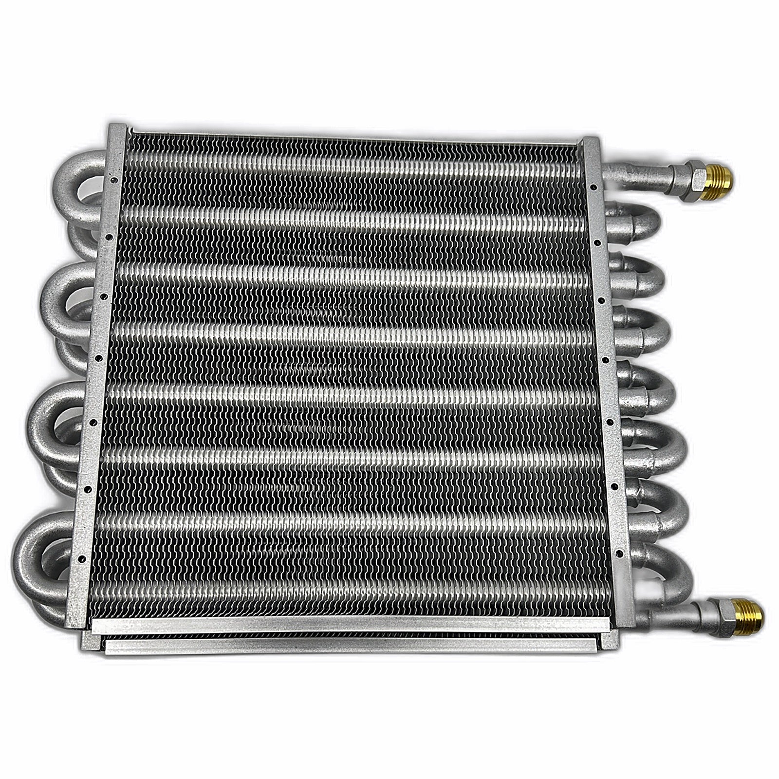 TIEVISHO 16-Pass Transmission Cooler 8AN Silver front view
