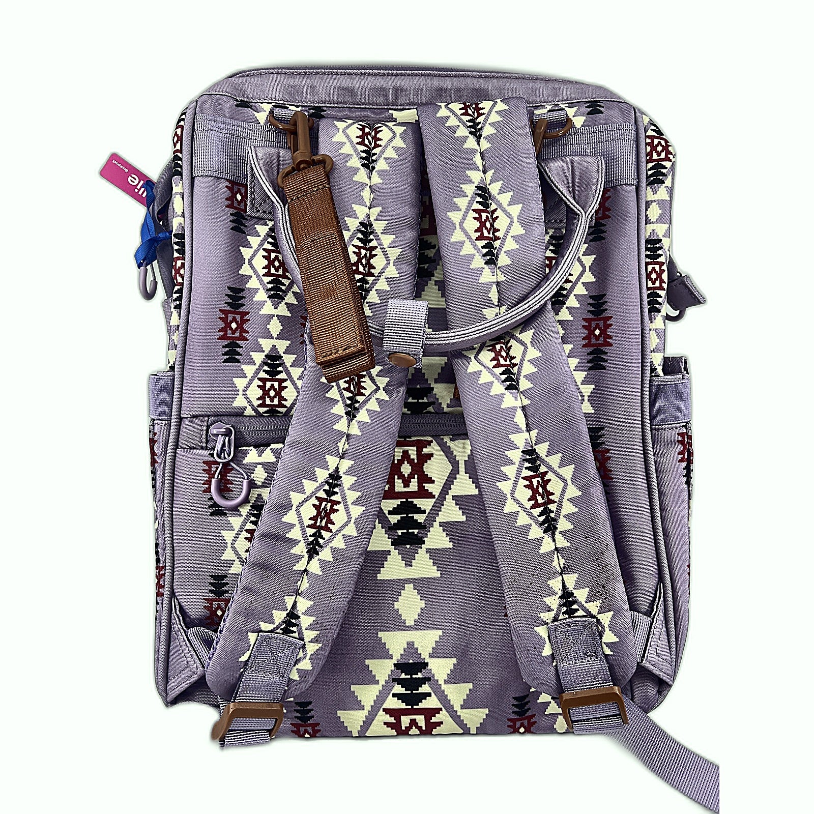 Wrangler Aztec Diaper Bag Backpack back straps view