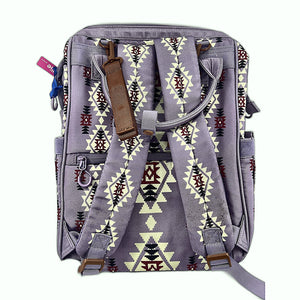 Wrangler Aztec Diaper Bag Backpack back straps view