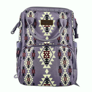 Wrangler Aztec Diaper Bag Backpack front view purple