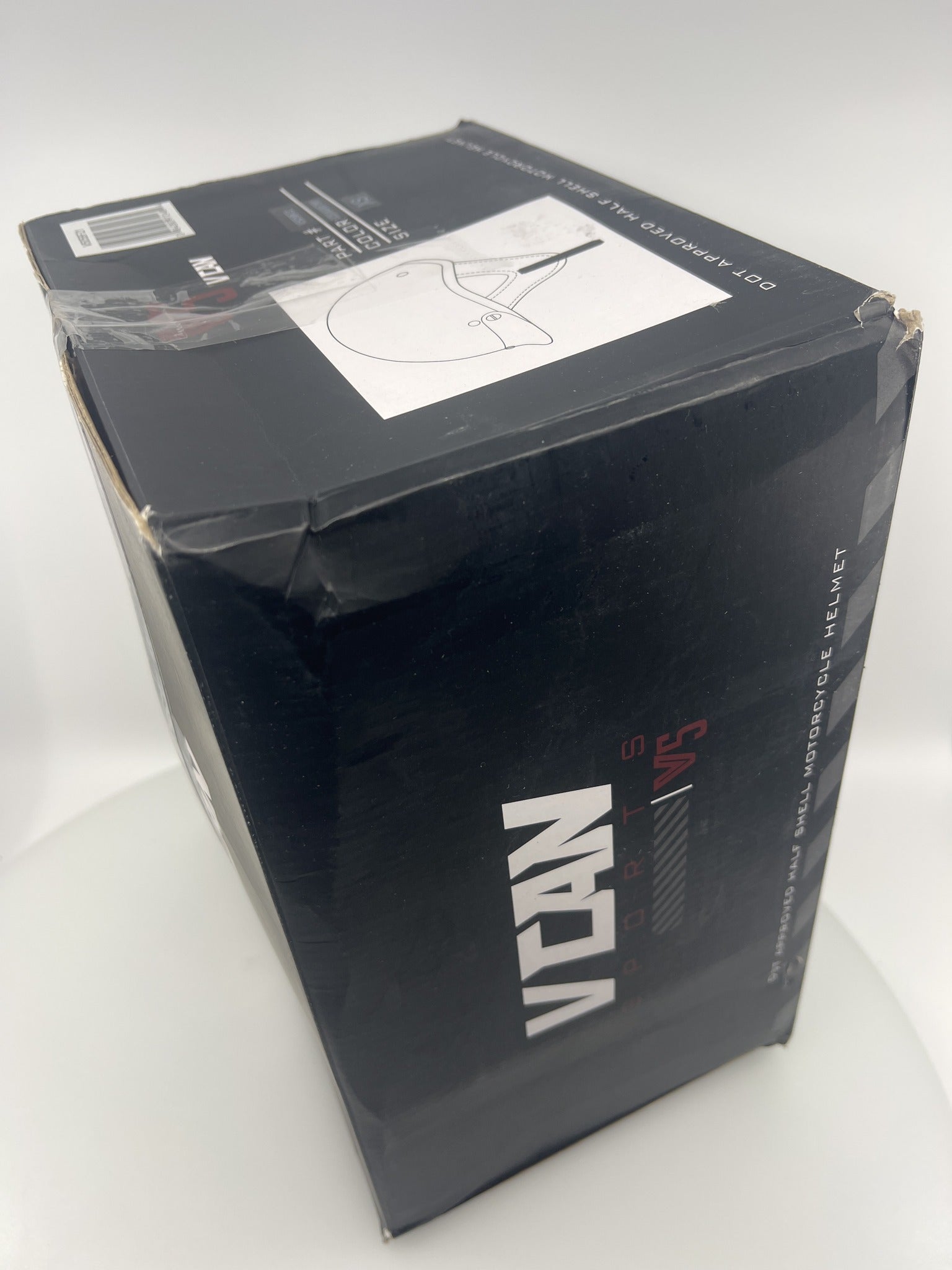 VCAN V5 Helmet Box Label XS Gloss Black Butterfly