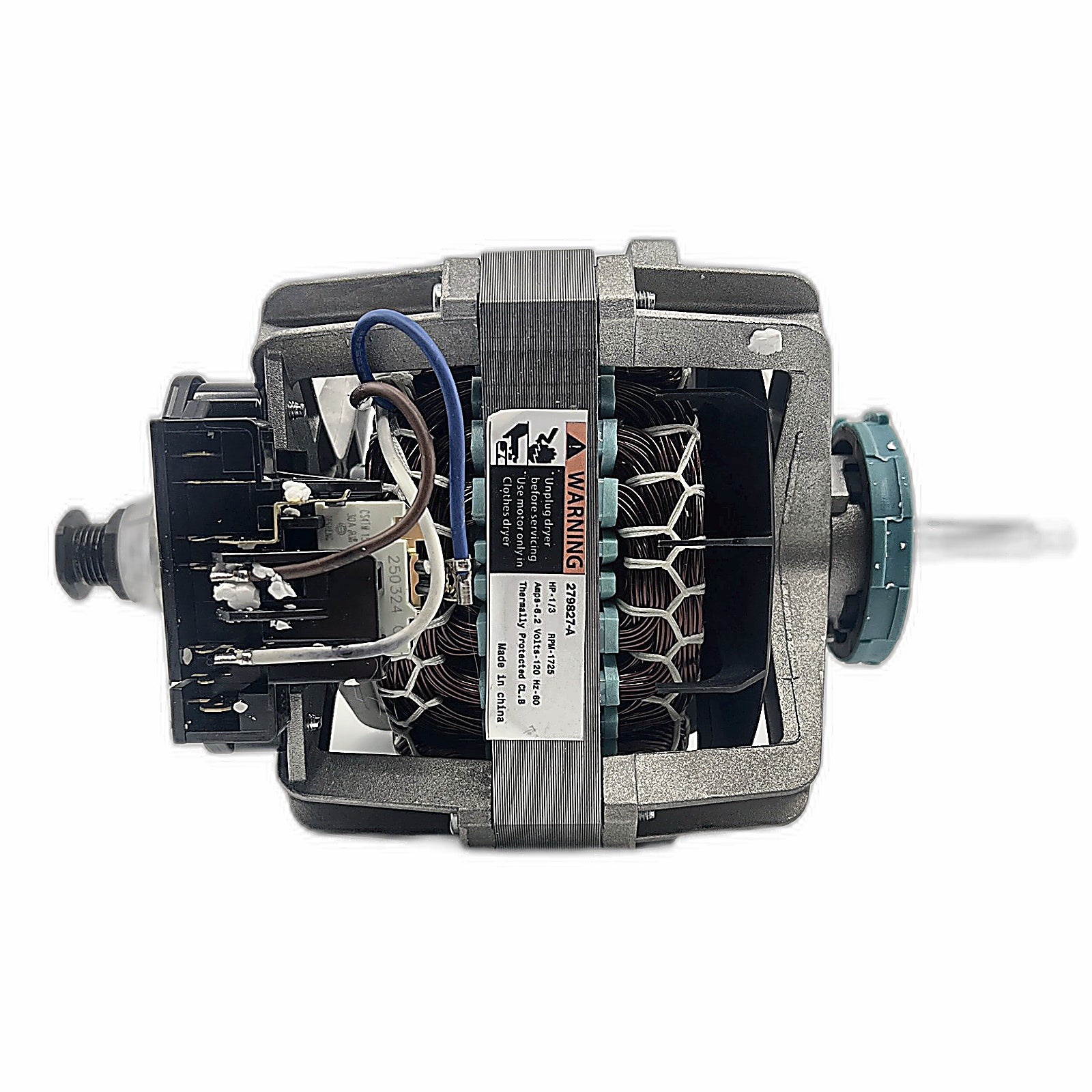 279827 dryer motor label side view