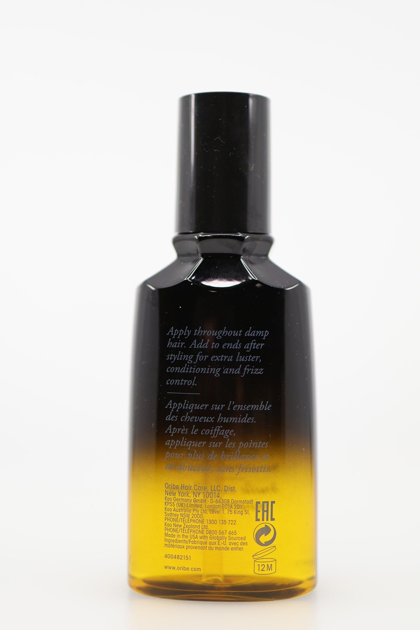 Oribe Gold Lust Hair Oil bottle back label