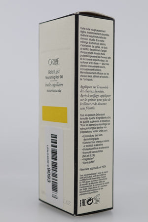 Oribe Gold Lust Hair Oil box side panel French