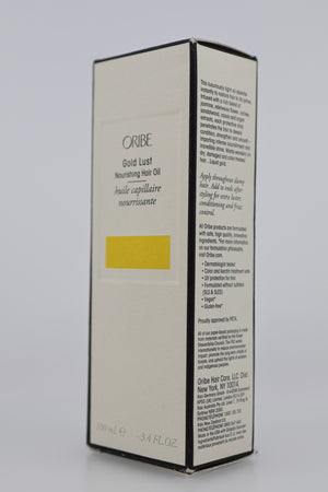 Oribe Gold Lust Hair Oil box English side panel