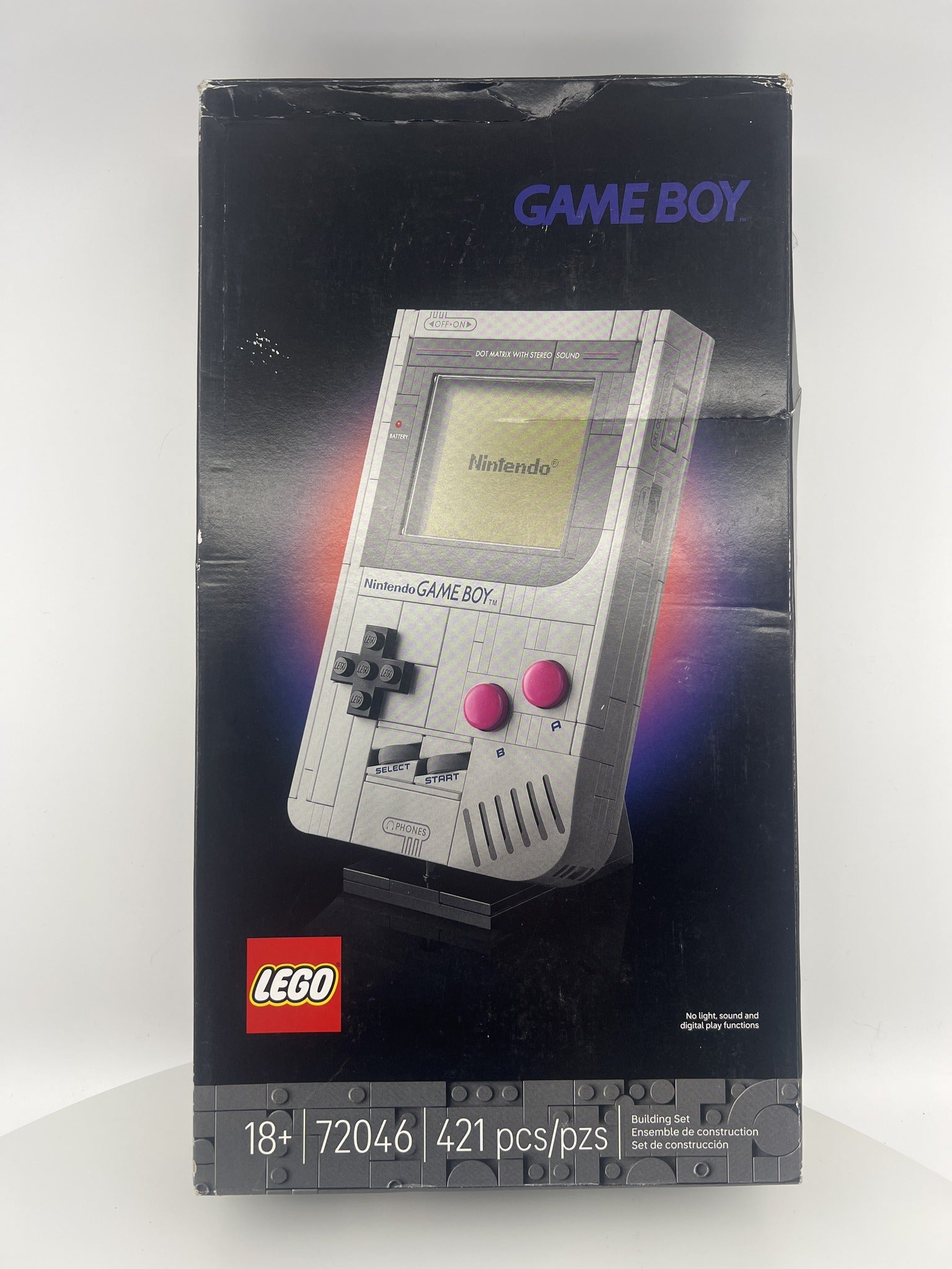 LEGO Game Boy 72046 box side with Game Paks