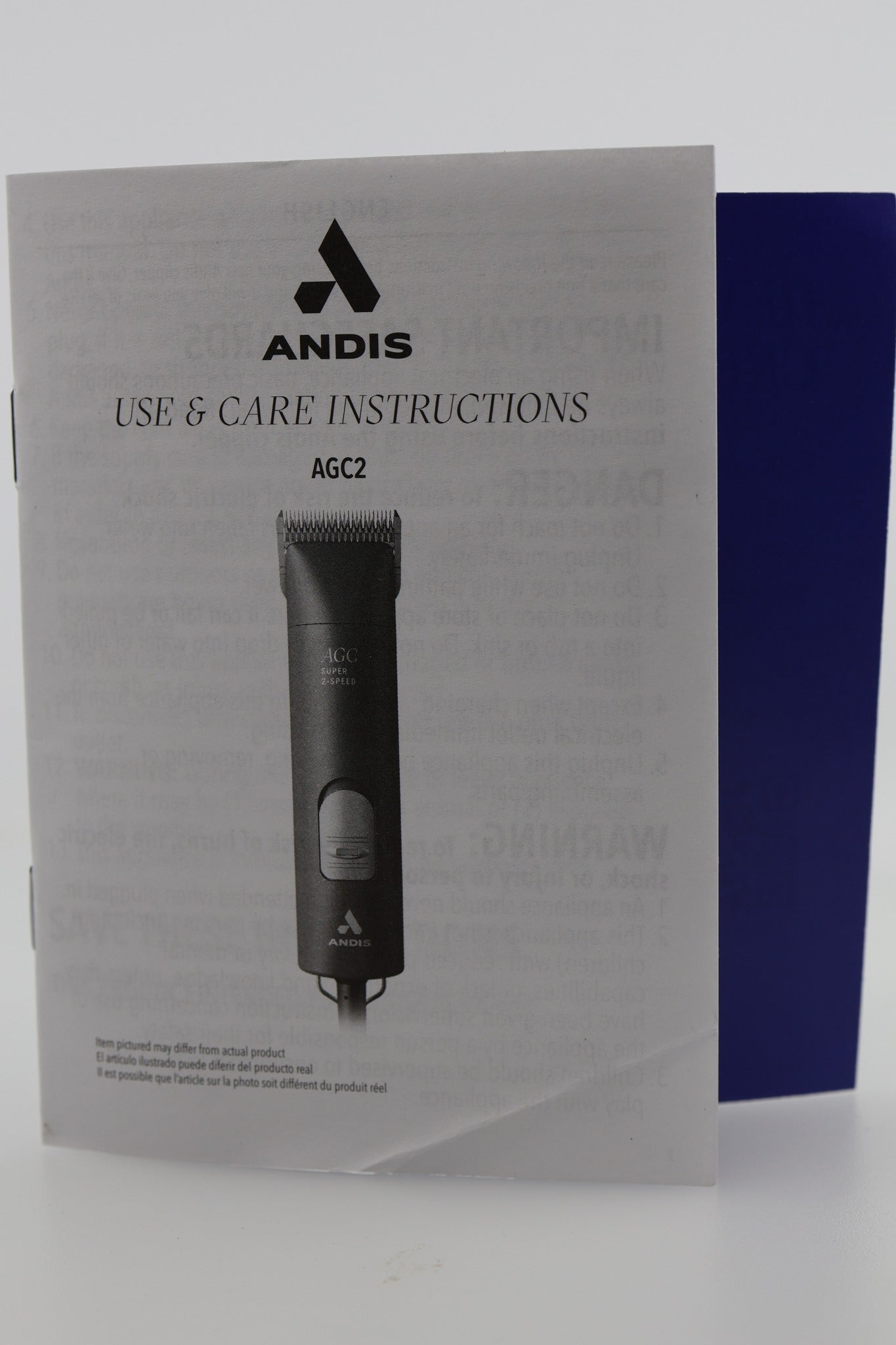 Andis AGC2 use and care instructions booklet