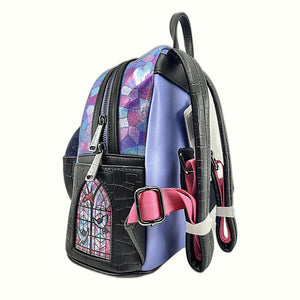 Loungefly Sleeping Beauty Stained Glass Mini-Backpack left side straps