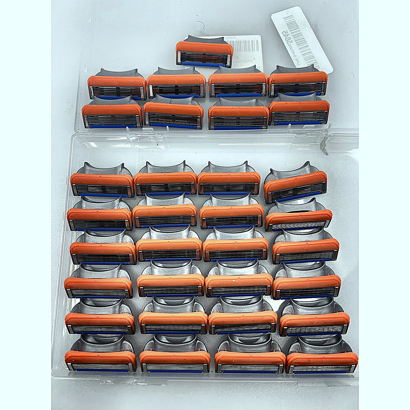 Fusion 5 style razor replacement blades orange and gray 33-count value pack