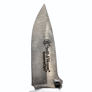 Smith & Wesson Extreme Ops CK105H blade close-up with branding