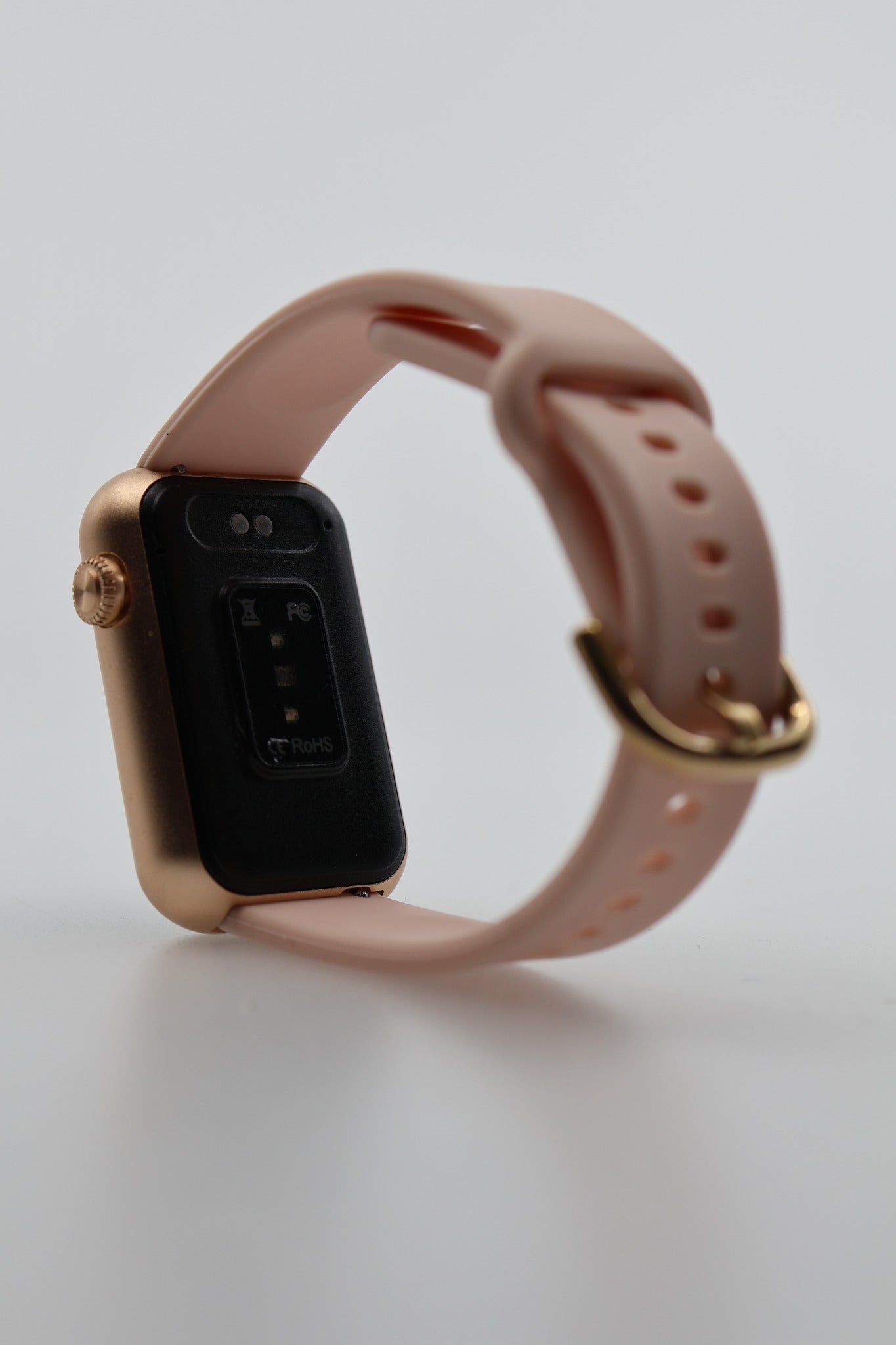 EGQINR H38 Smartwatch rear with pink band extended